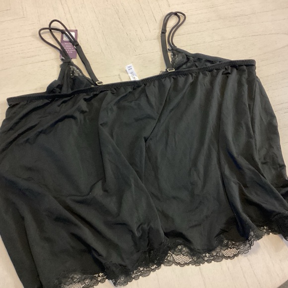 NWT Cacique Black Cami Lace Top (TOP ONLY) from 2-PC NIGHTIE SET SZ 26/28 $65 - Picture 10 of 11